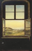View of Pillnitz Castle from a Window (mk22), Johan Christian Dahl